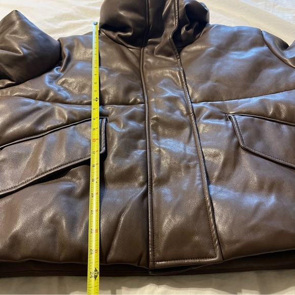 Pistola Denim Donovan Faux‎ Leather Puffer Brown Jacket - Picture 11 of 16